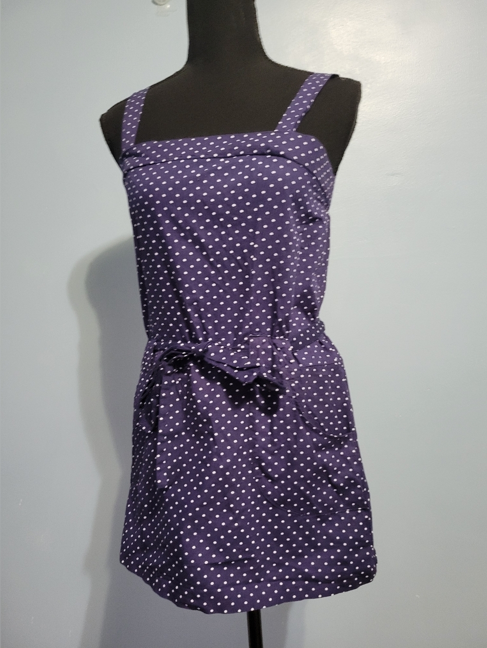 Aqua Bloomingdale's Womens Blue Polka Dot Belted Tunic Top Dress M